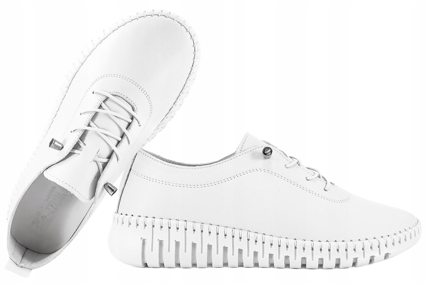 Loretta Vitale E4000 Dámské Kožené Polobotky Na Platformě 36 bílá