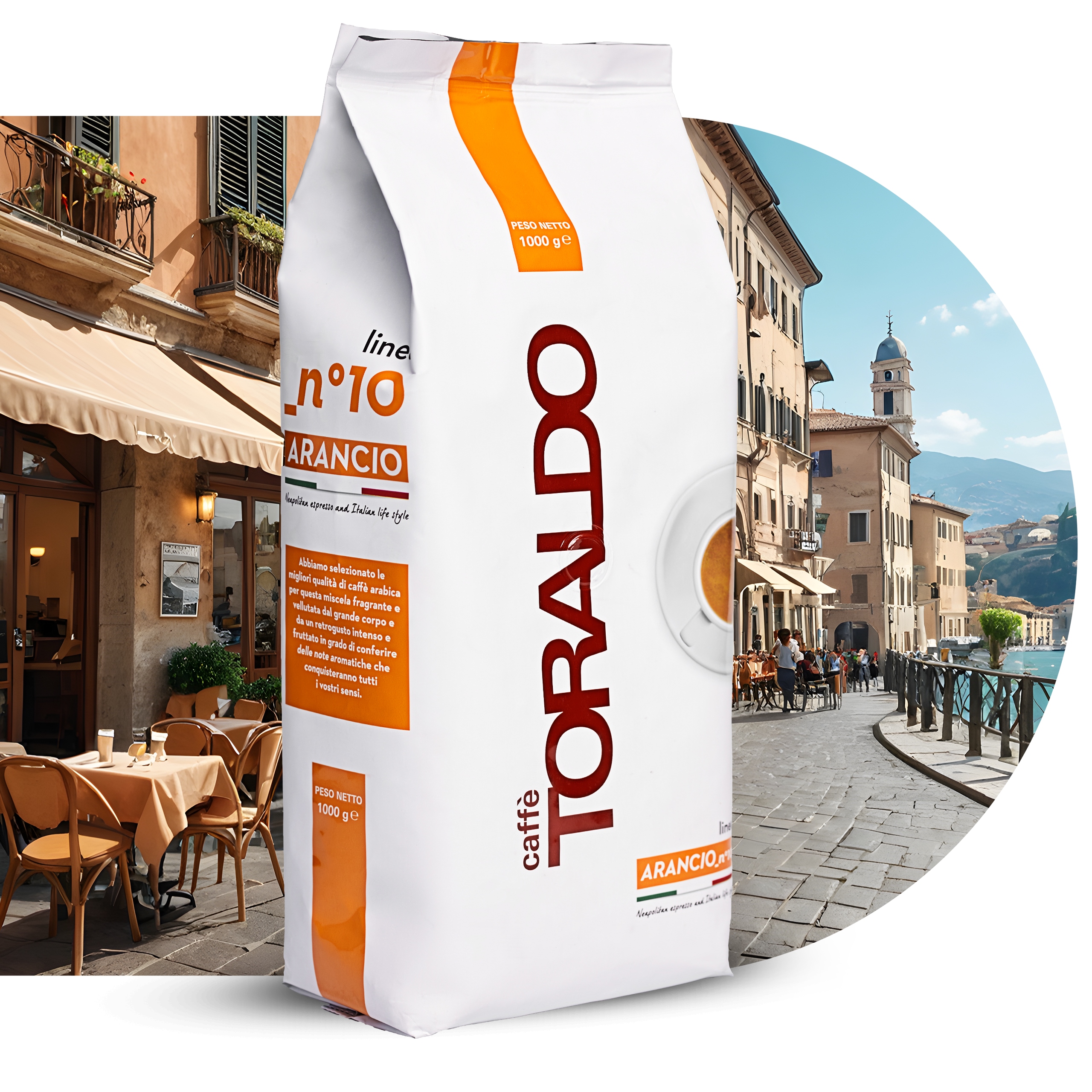 Levně Káva zrnková 1 kg Arabica Robusta smíšená 100 % Italská Arancio 1000 g