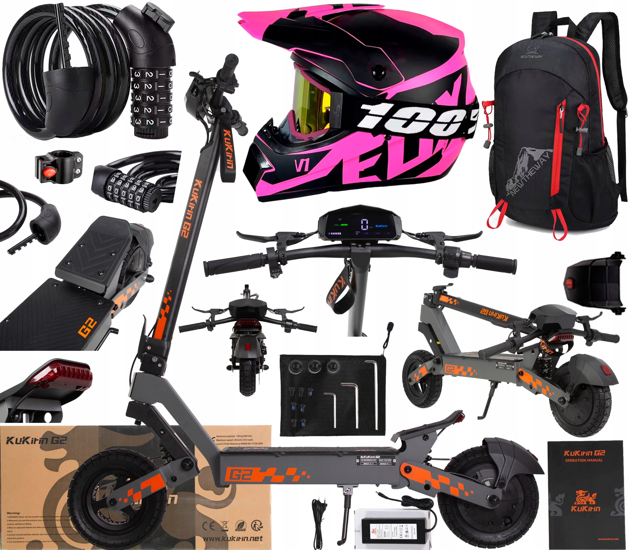 KuKirin G2 Składany 800W 48V 15Ah 45KM/H 55KM 10" Terenowy +Prezent Pl