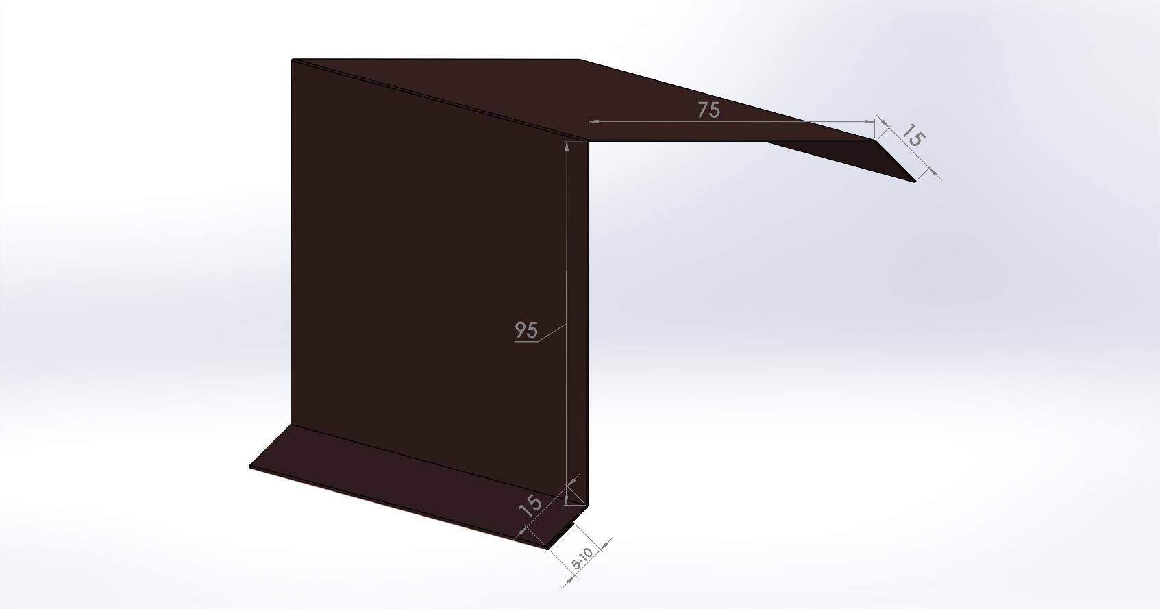 Wiatrownica mała brąz Mat RAL8017 2mb