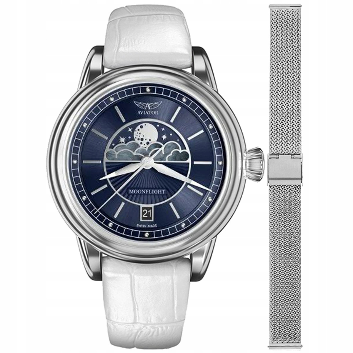 Dámské hodinky Aviator V.1.33.0.255.4.WM-SET stříbrné