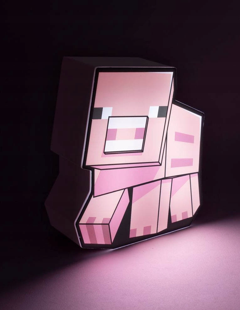 PALADONE / LAMPKA MINECRAFT PIG BOX LIGHT / ŚWINKA Kolor dominujący odcienie różu