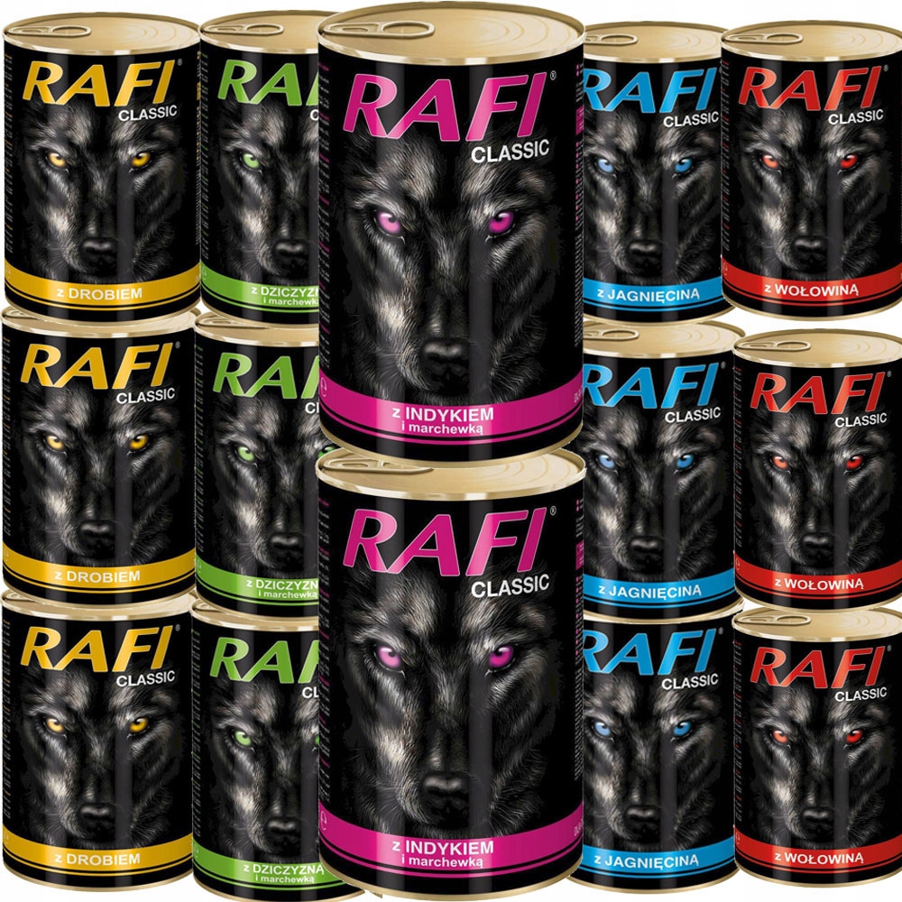 Rafi Classic MIX Wszystkich Smaków 14x1240G Puszka Wysoka Zawartość Białka
