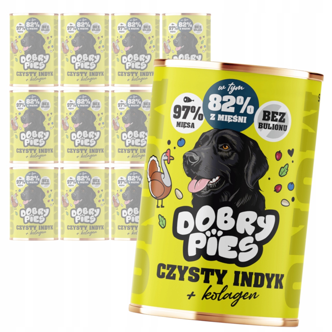 Levně Dobry Pies Mono 12x400g Monoproteinové Vlhké Krmivo pro psy Krůta Kolagen
