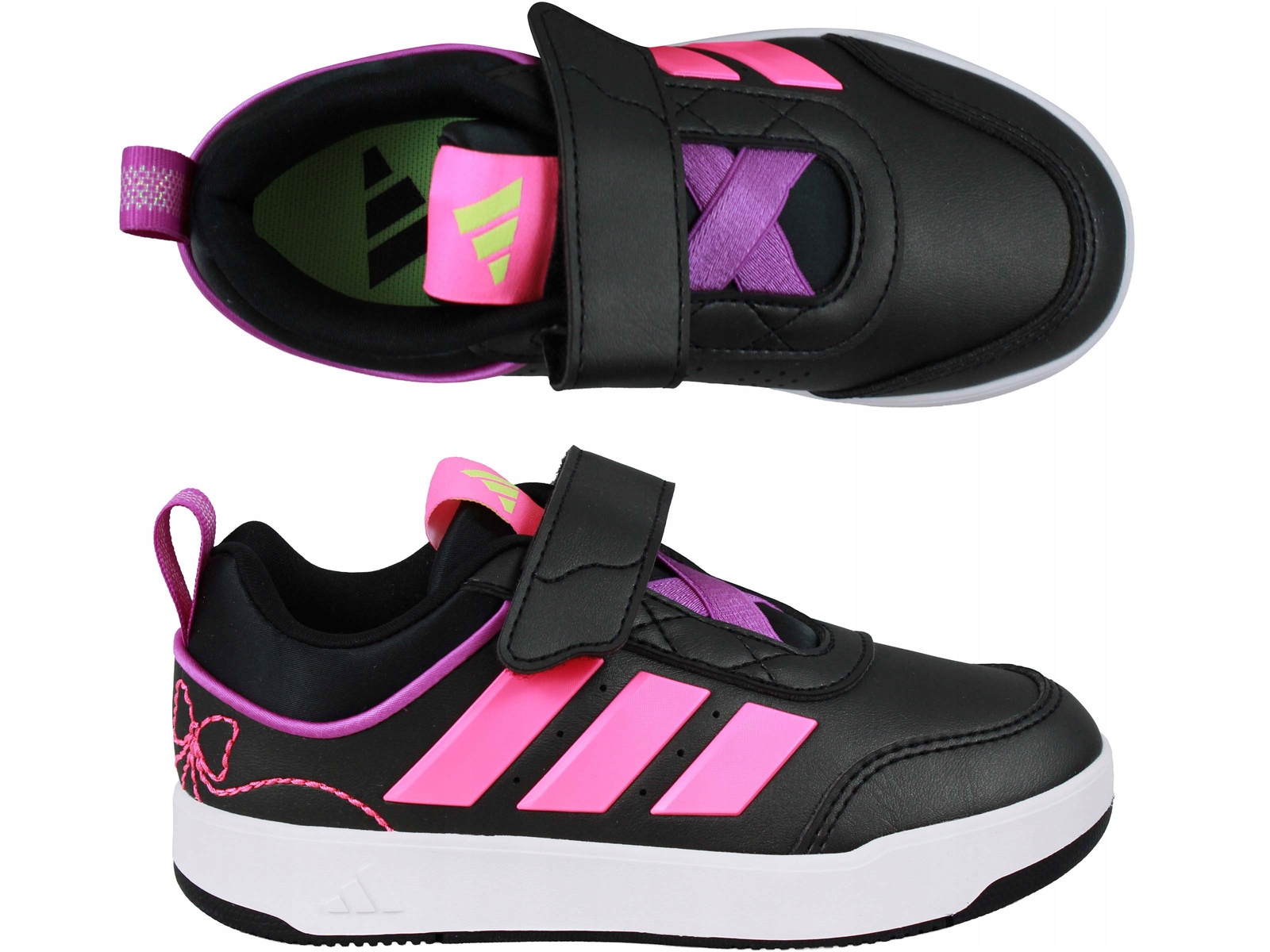 Adidas Tensaur Sport KI1800 Buty Trampki Dziecięce Na Rzepy Czarne Różowe