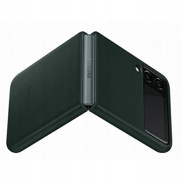 Samsung Leather Cover Plecki Zielony do Galaxy Z Flip3 5G Skóra Naturalna
