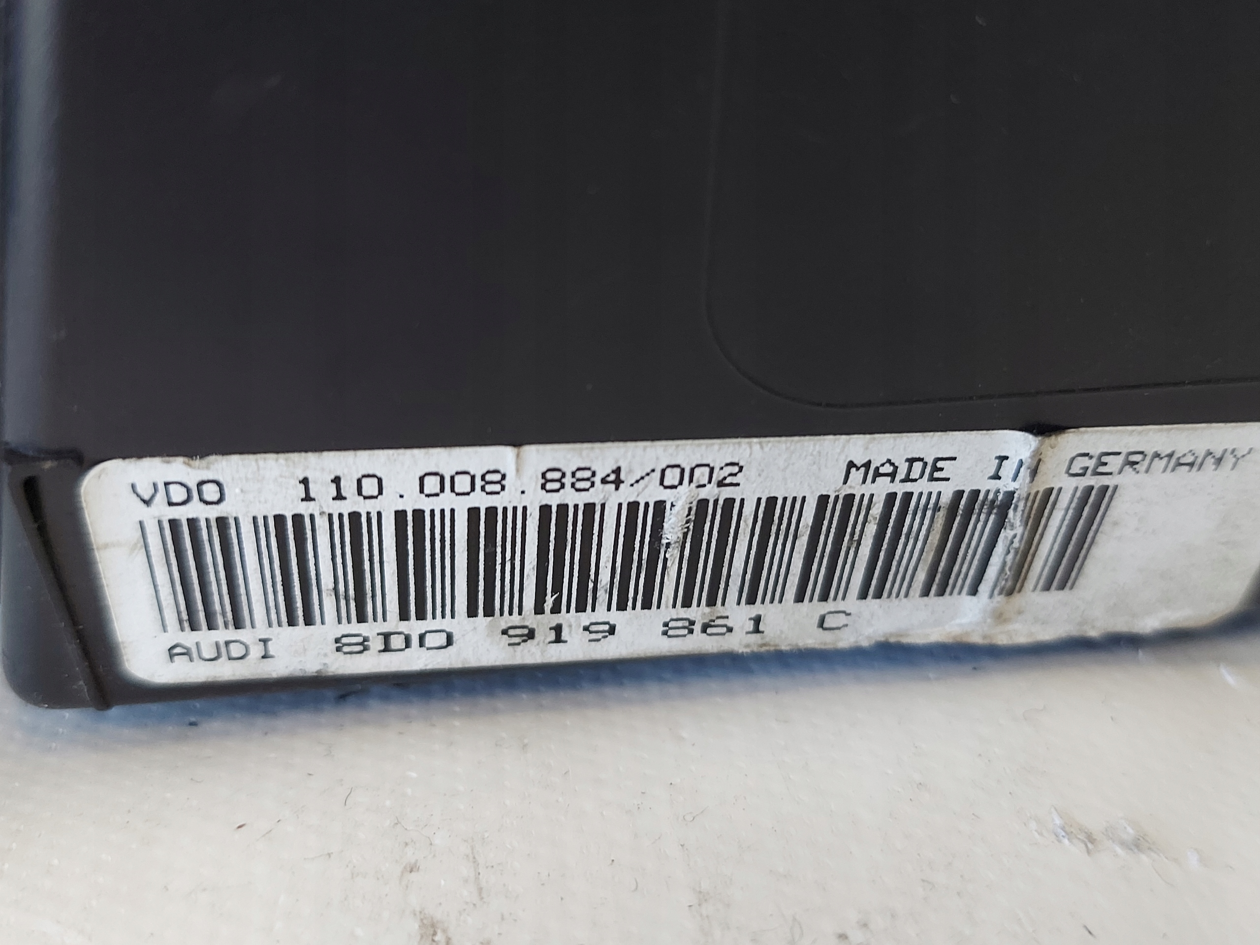 dials clock AUDI A4 B5 1.6 B 8D0919861C