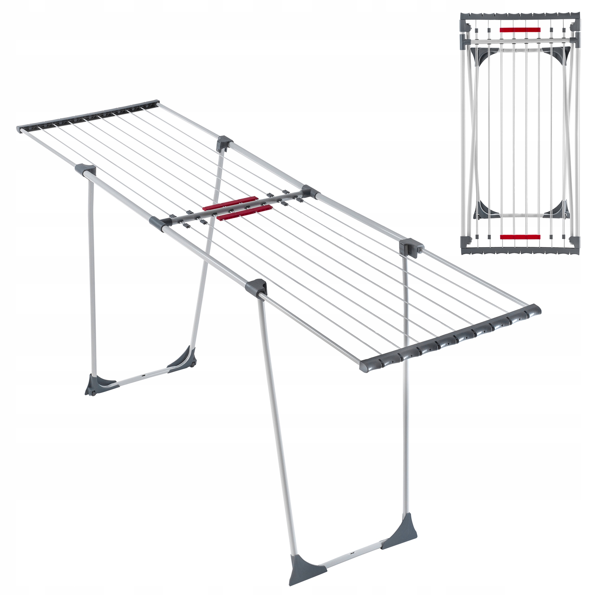 SUSZARKA NA PRANIE STOJĄCA TELESKOPOWA STABILNA 196cm DO UBRAŃ NA BIELIZNĘ Model K6581