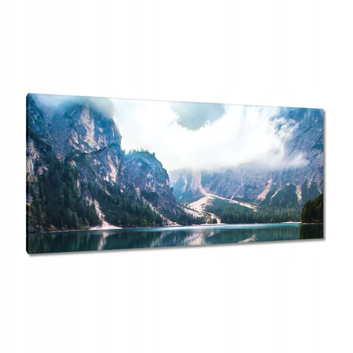Obrazy 115x55 Loďka na horském jezeře