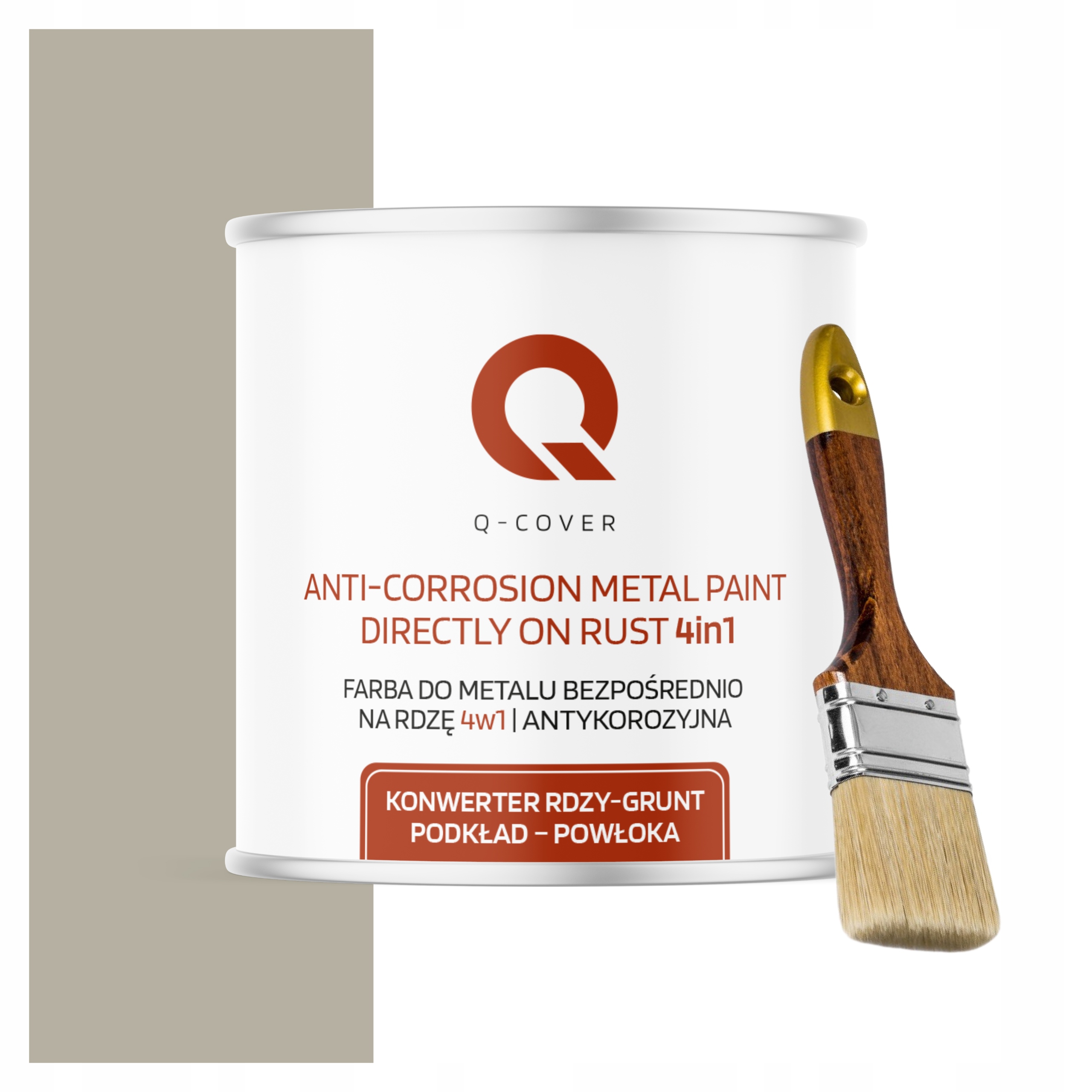 Farba na kov Antikorózna 2.5L Mat Farba Šedá Béžová Štetec Ral 7032