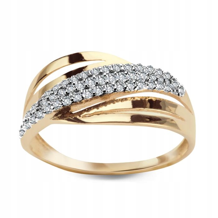 Złoty Pierścionek z Cyrkoniami r17 PX12760 Verona Jewellery