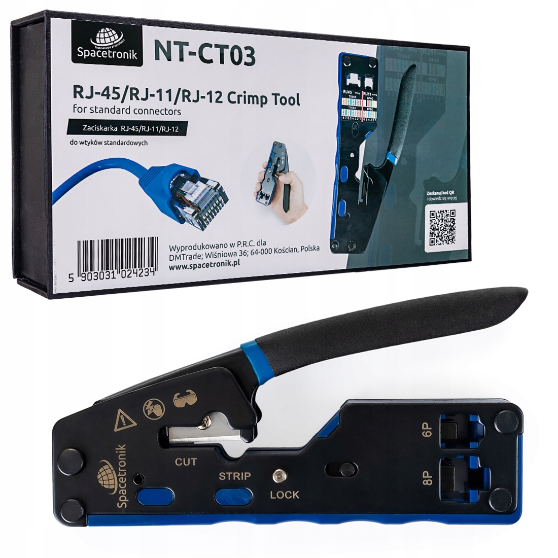 

Zaciskarka RJ45/RJ12/RJ11 NT-CT03