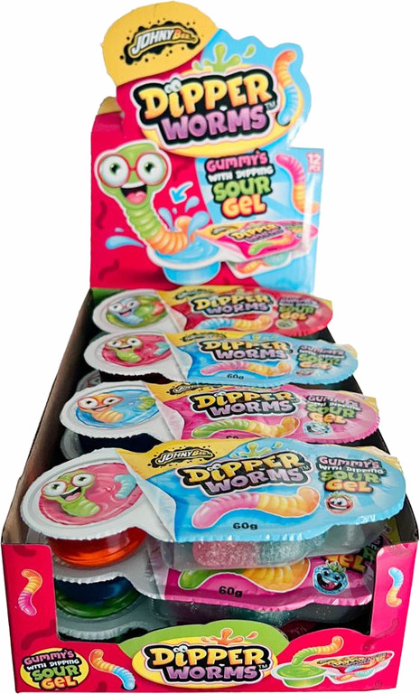 Johny Bee Želé Bonbony Broučci s ovocnými příchutěmi a kyselým ovocným gelem 60 g