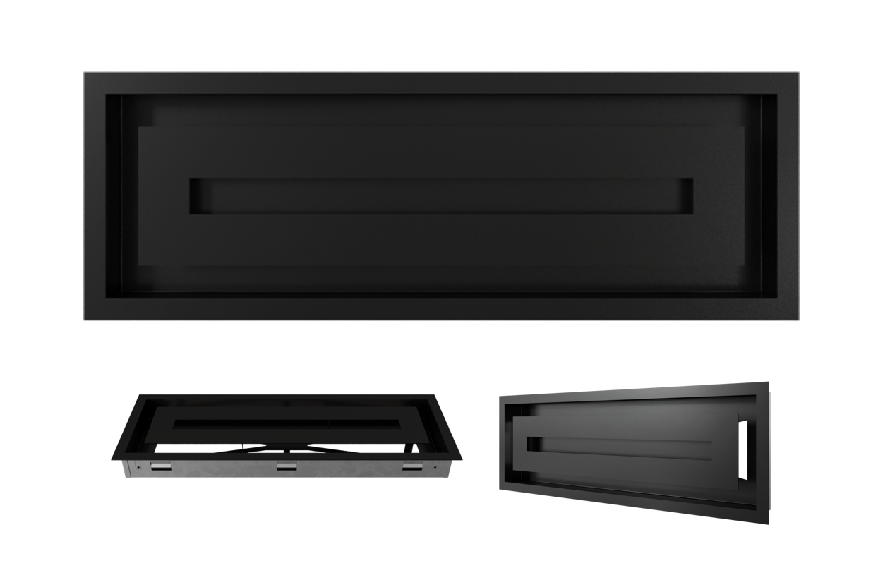 Větrací krbová mřížka Wind 17x49 černá, moderní lakovaná