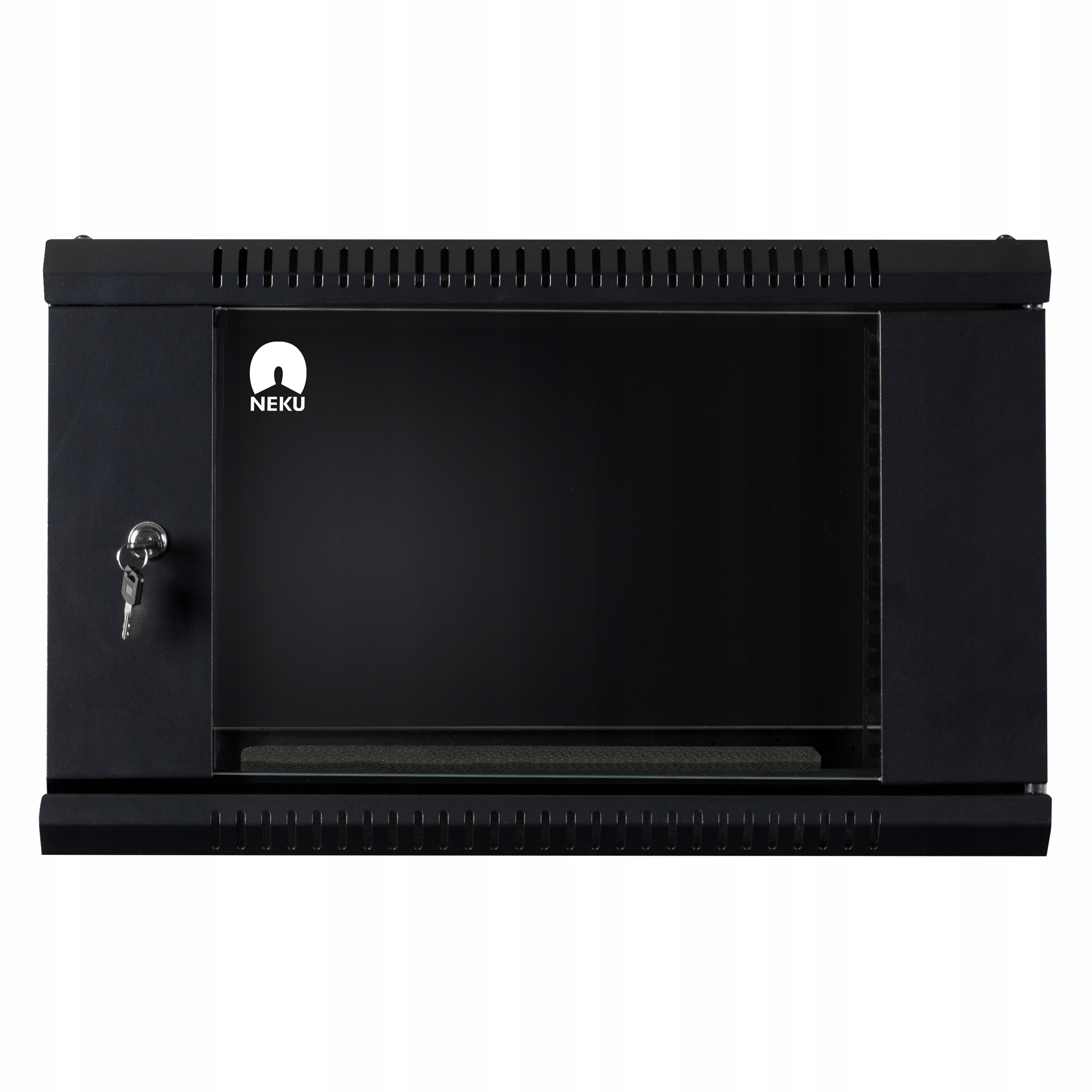 Neku Szafa wisząca Rack 19" 6U 450mm rackowa szklane drzwi Czarna Box