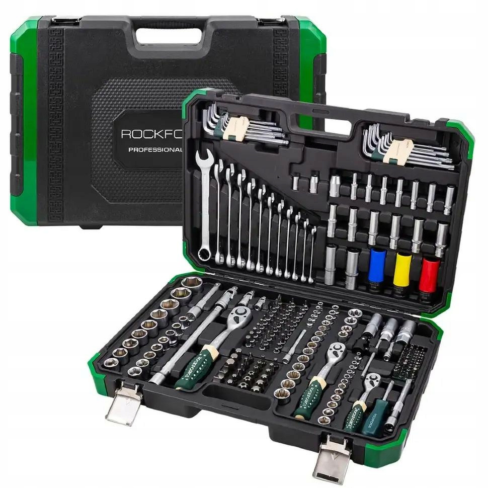 Sada nářadí 1/4" 3/8" 1/2" 6 a 12-hran 4-32 mm v kufru 222 ks Rockforce