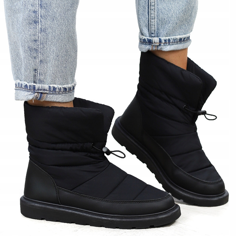 

Czarne botki damskie śniegowce ocieplane CU216 r40