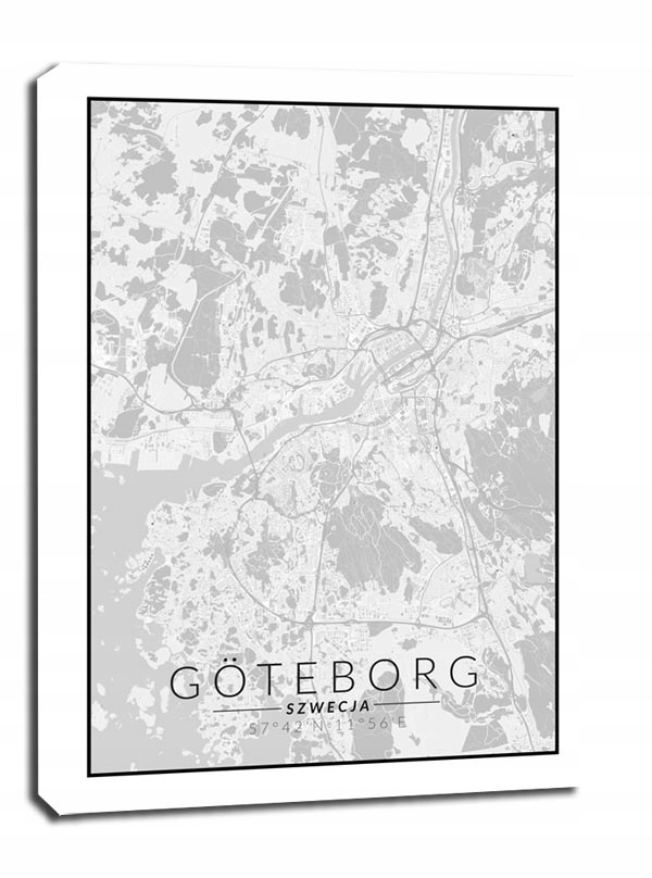 mapa czarno biała obraz na płótnie 4 (8714597714814) • Cena