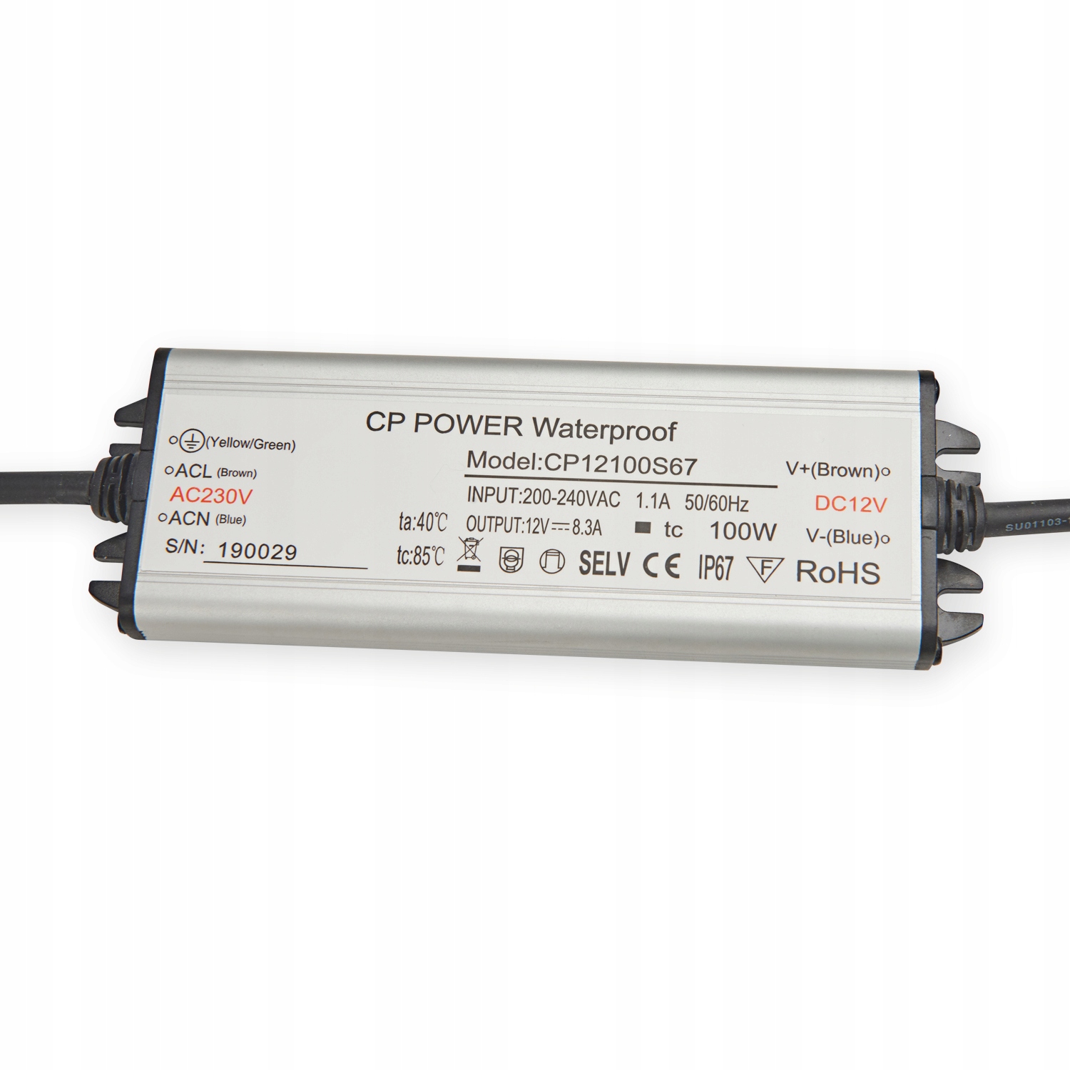 Modul montážneho zdroja Vodotesný 12V 120W 10,0A IP67 Kobi