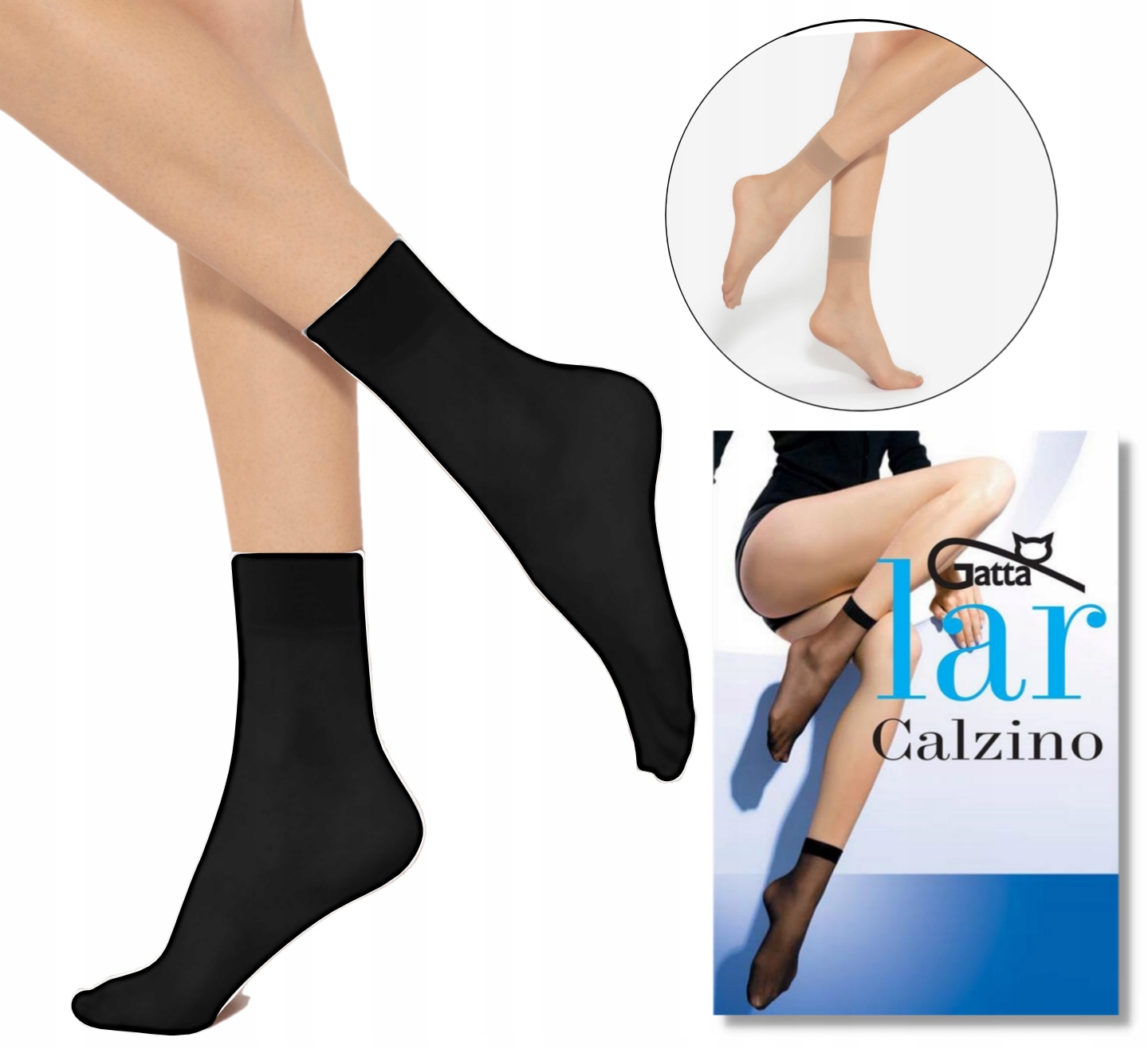 

Skarpetki Gatta Lycra Lar damskie 2 pary nero