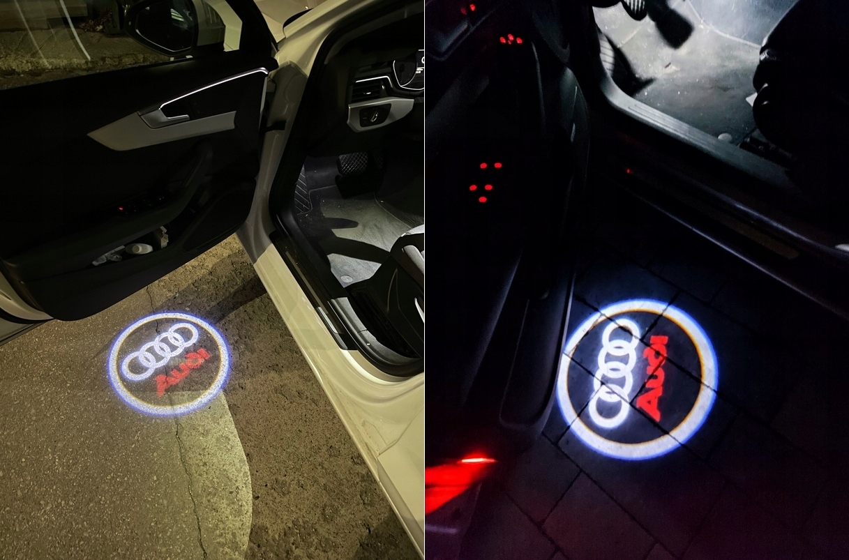 LOGO LED LAMPKI x2 DRZWI AUDI A3 8L 8P A7 Q3 Q5 Q7 TT A4 B6 B7 A6 C5 C6 C7 Waga produktu z opakowaniem jednostkowym 0.2 kg