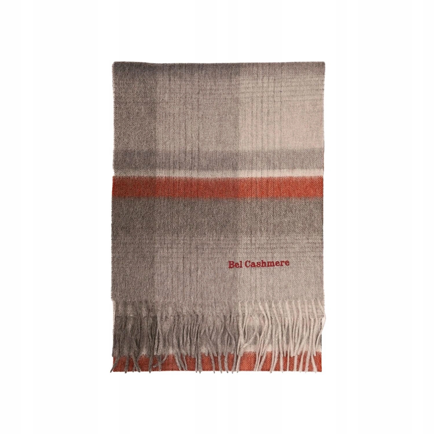 Dámská šála Bel Cashmere kašmírově šedá s třásněmi, 170 cm