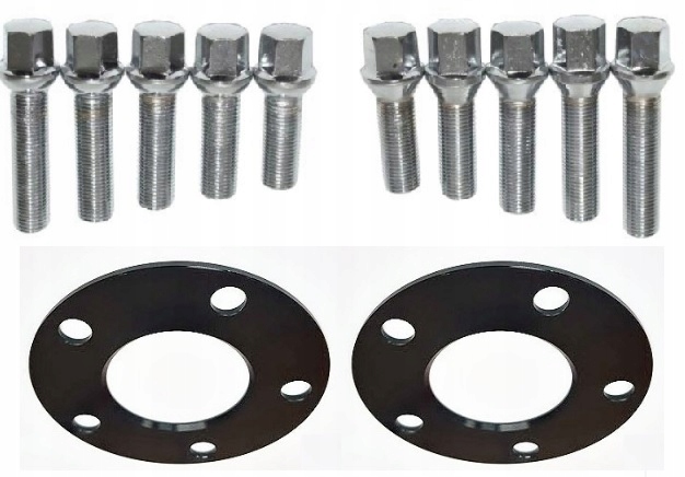 Černé distanční prvky 5 mm 5x120 74.1 šrouby Bmw E39 E70 F15 E71 F16