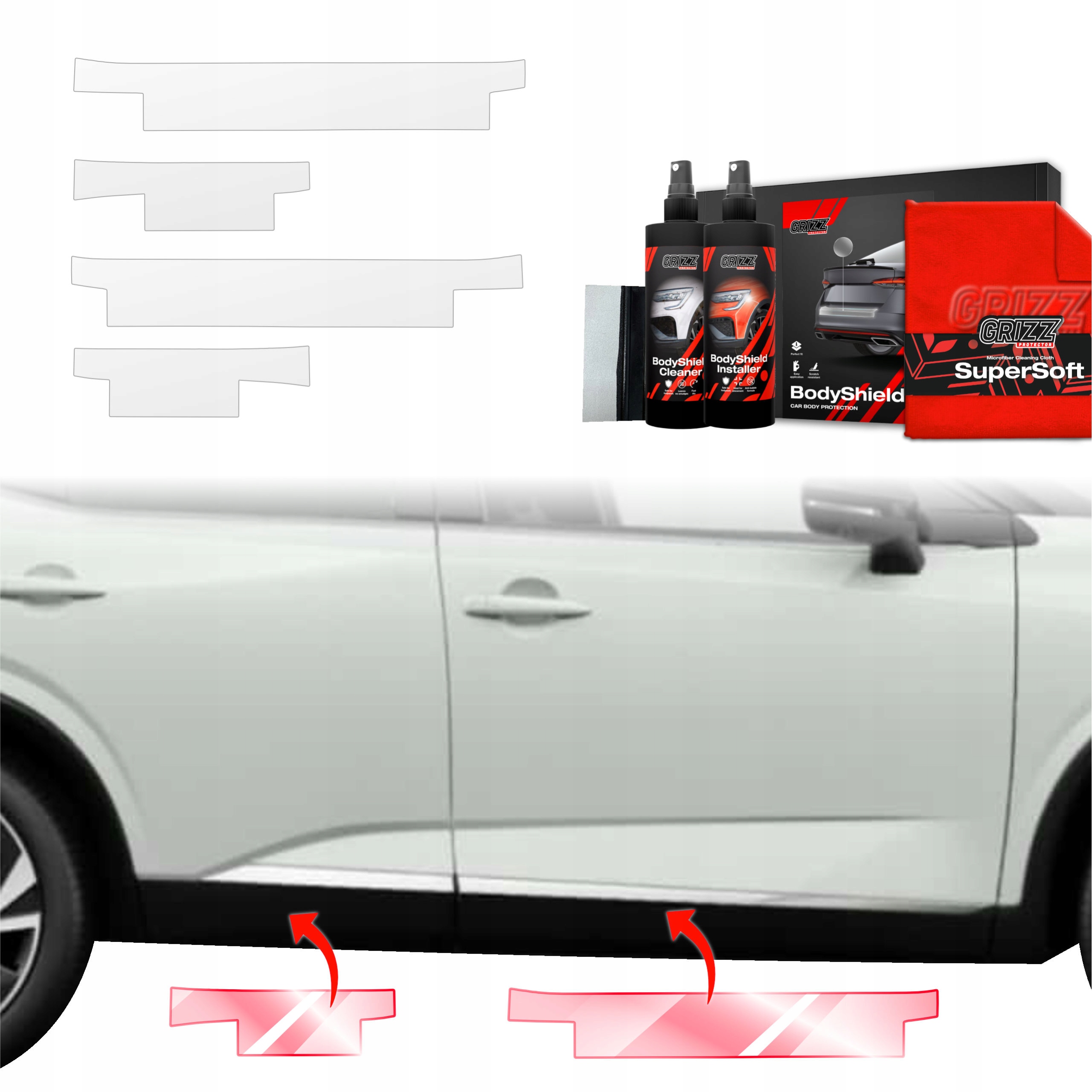 4v1 Fólie Ppf dýha na prahy pro Nissan Qashqai 3 (2021-2024) Grizz