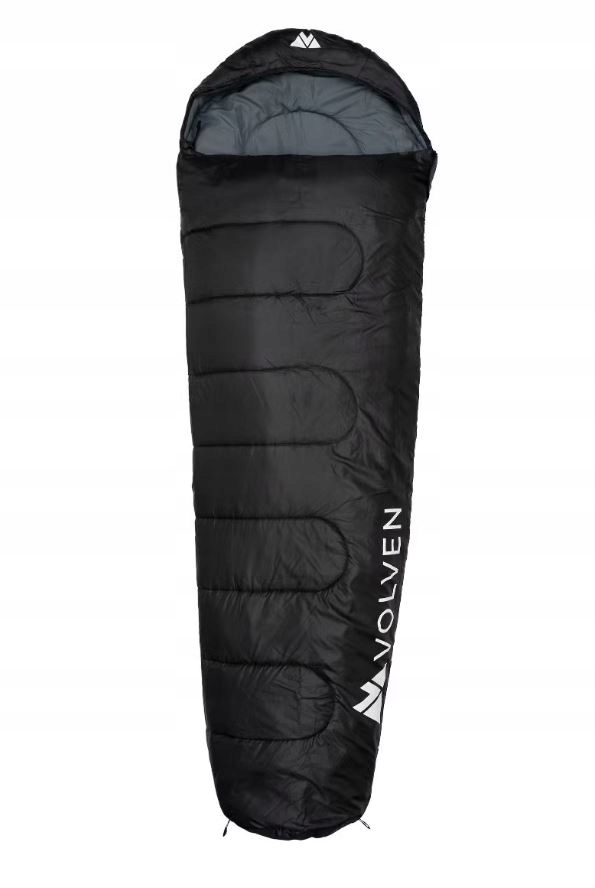 Letní turistický spací pytel Traveller s pravým zipem, černý Volven