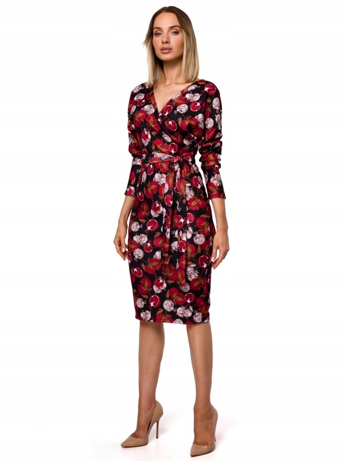 

Eu XXL M524 Sukienka z kopertową górą i nadrukiem