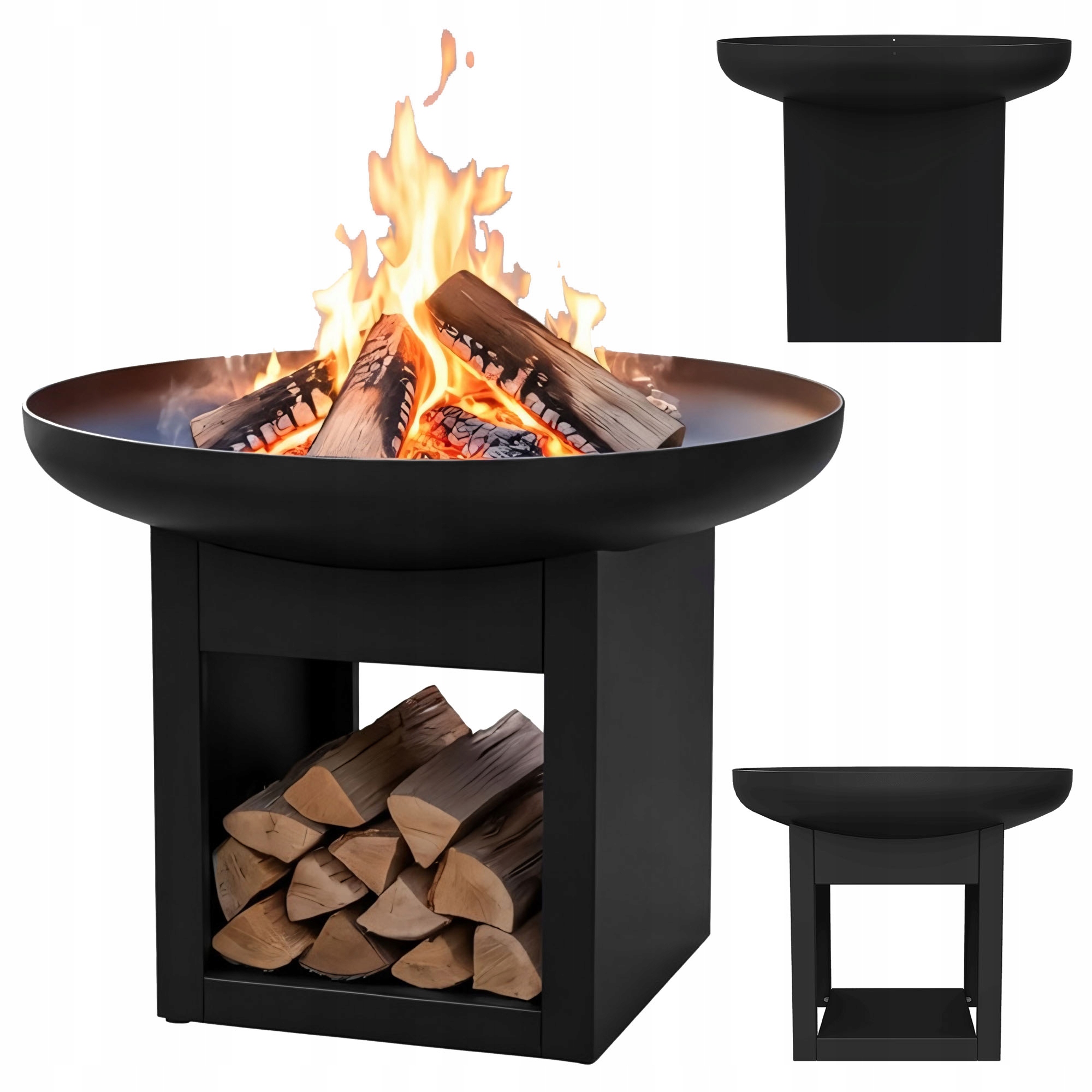 Záhradné ohnisko Crater 600 okrúhle mobilné ohnisko gril 60,0x60,0x48,5