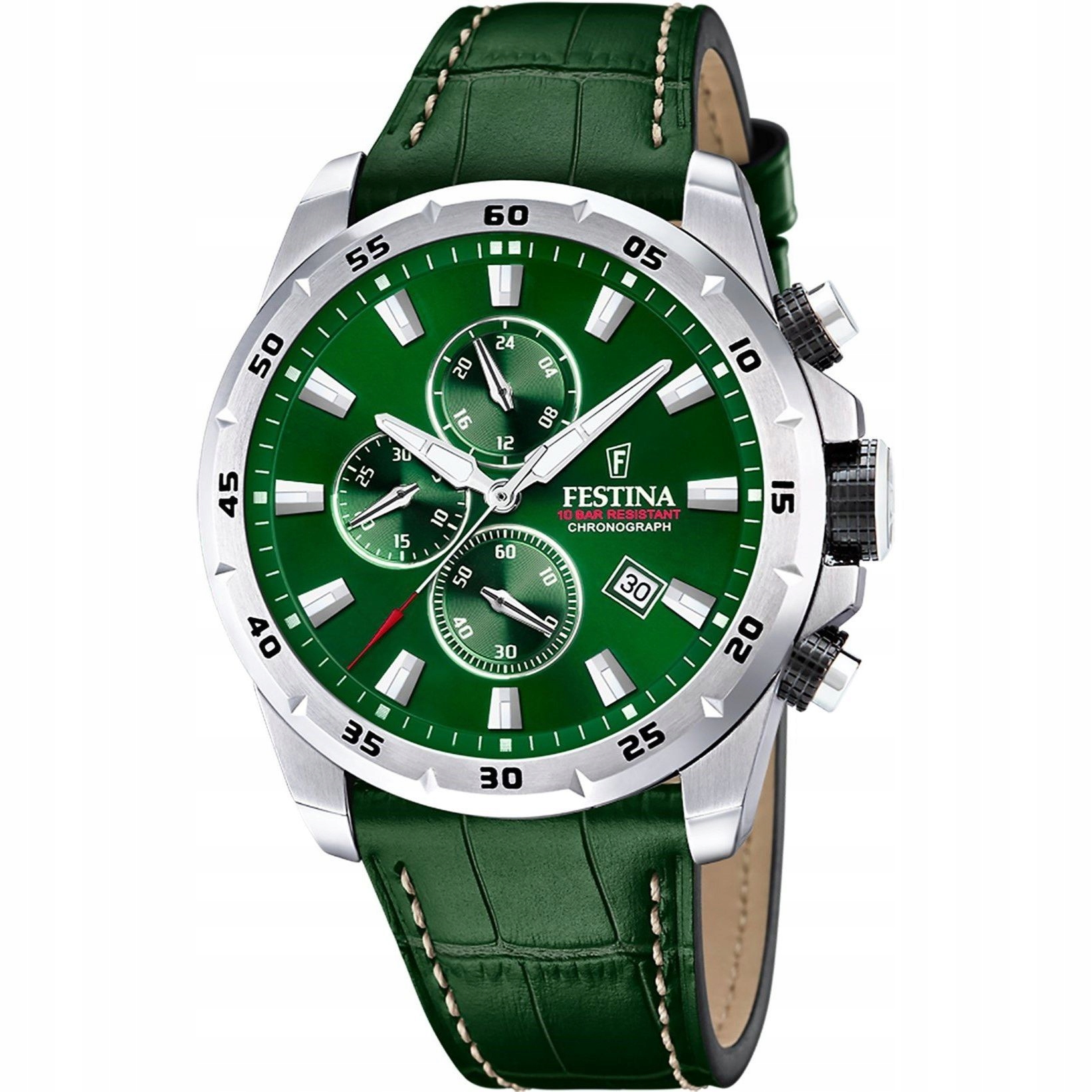 Festina Timeless Chronograph 20692/3 Hodinky na zeleném pásku chronografu
