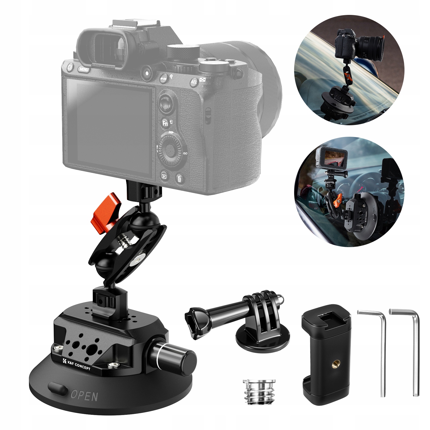 Silna przyssawka uchwyt na szybę szyba 60kg na aparat kamera GoPro telefon