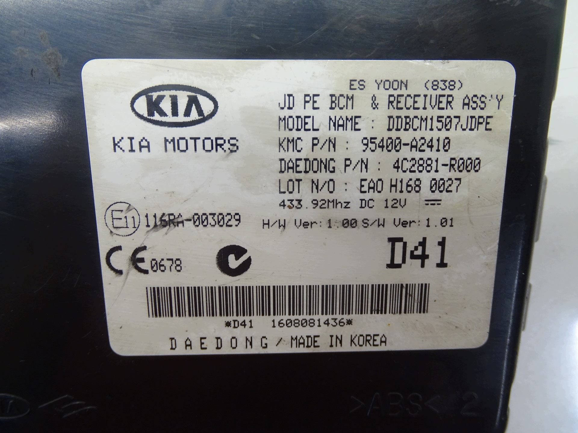 modulo Controllo KOMFORTEM BCM KIA CEED II 116RA-003029