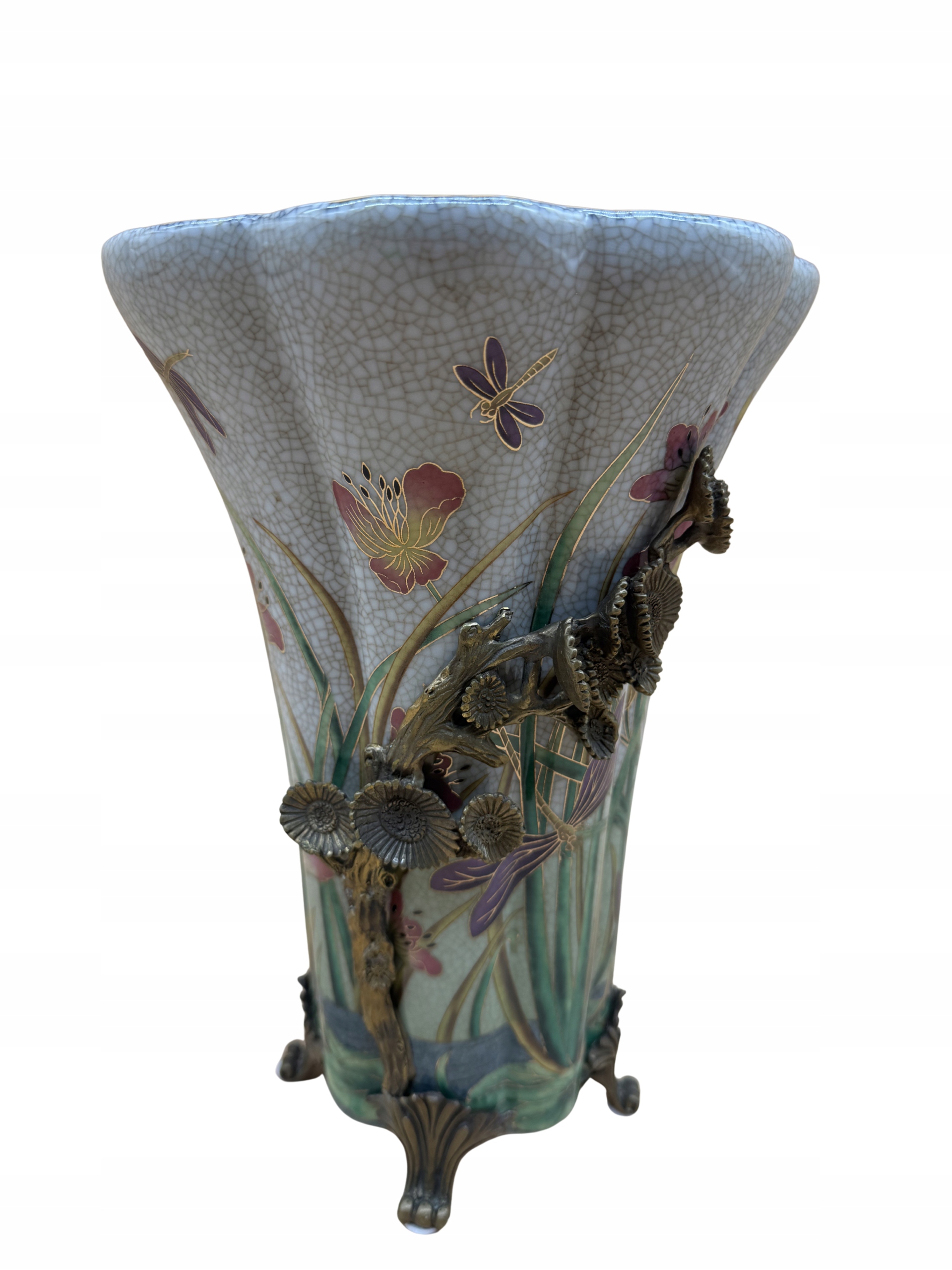 WAZON Z WAŻKA PORCELANA Z BRĄZEM