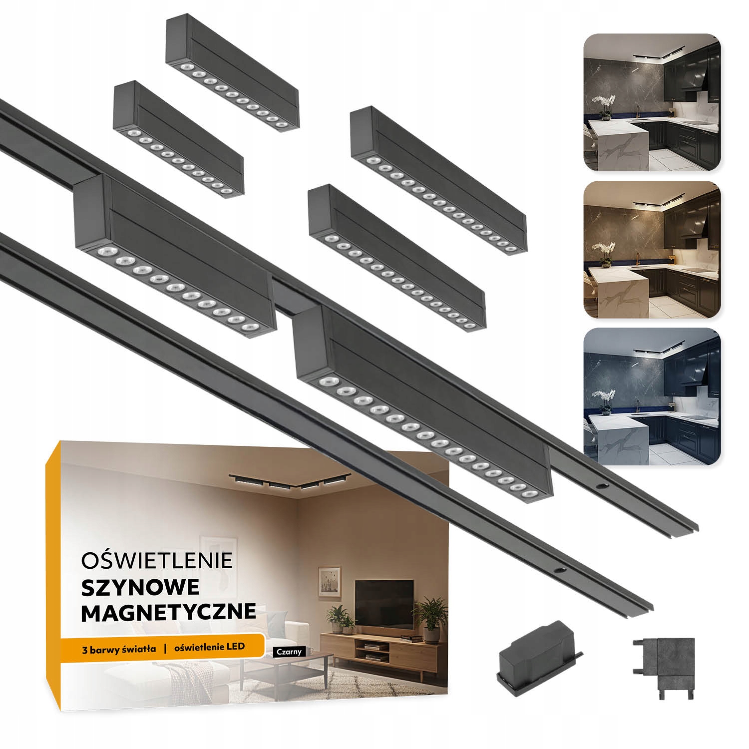 Magnetické koľajnicové osvetlenie 2xSZYNA 1m 2x10W 2x15W Led lampa Písmeno L