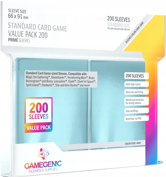 GameGenic Prime Sleeves Clear 57 x 89 mm 10 pack