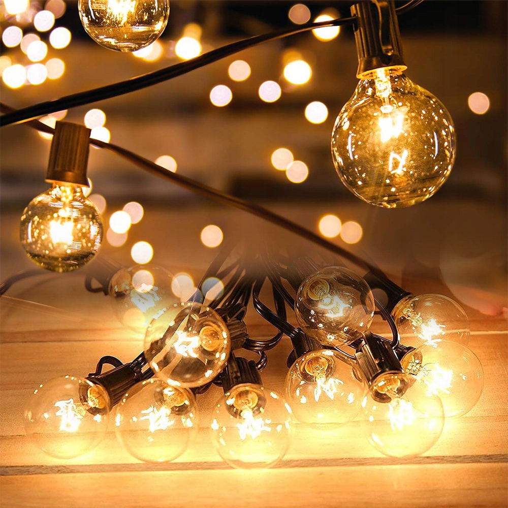 Zahradní světelná girlanda 15M 50X Led žárovka 7W Řetěz dárek 2X E12