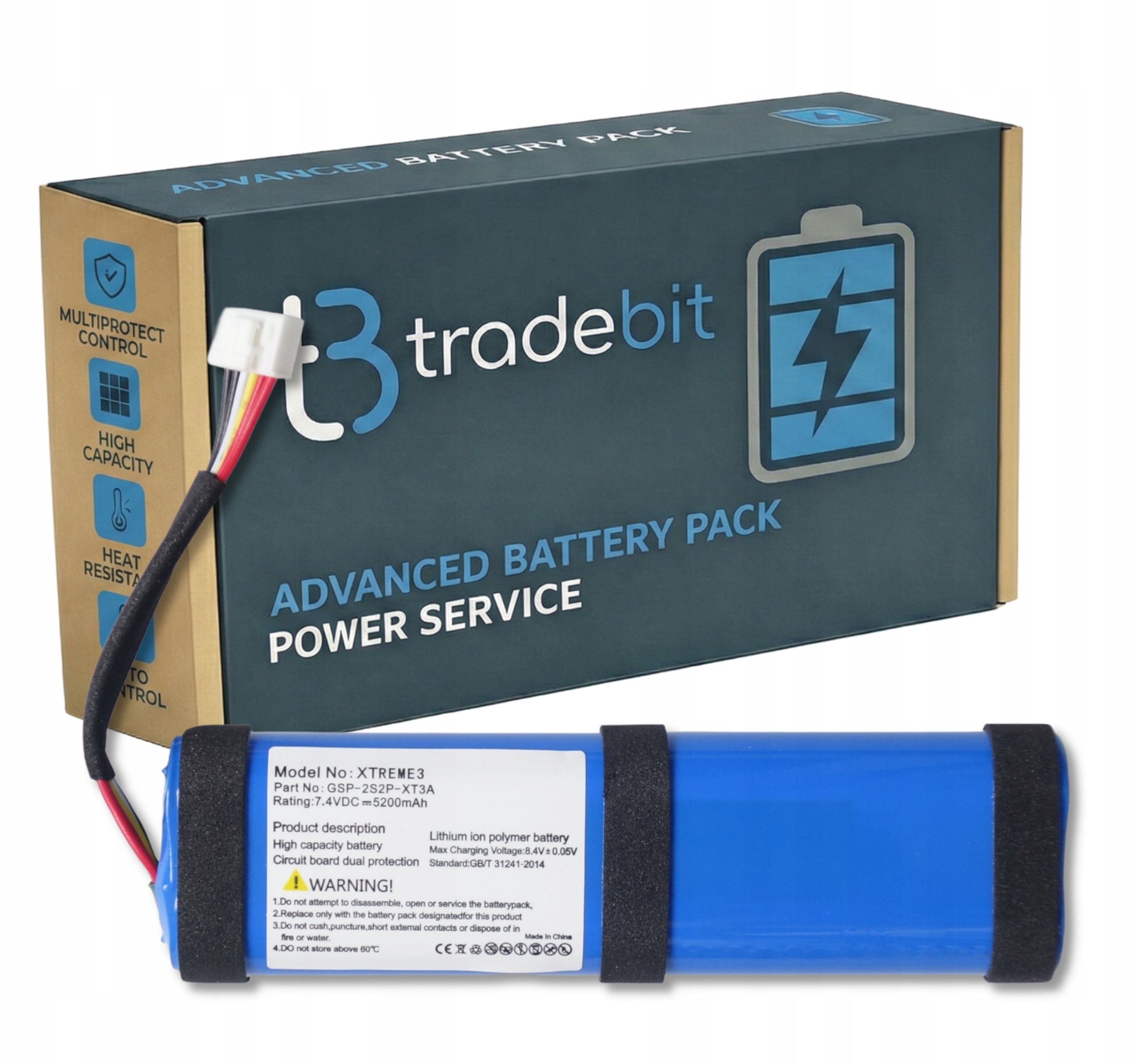 Baterie do reproduktoru Jbl Xtreme 3 GSP-2S2P-XT3A 5200 mAh 7,4 V Lithium-Polymerová