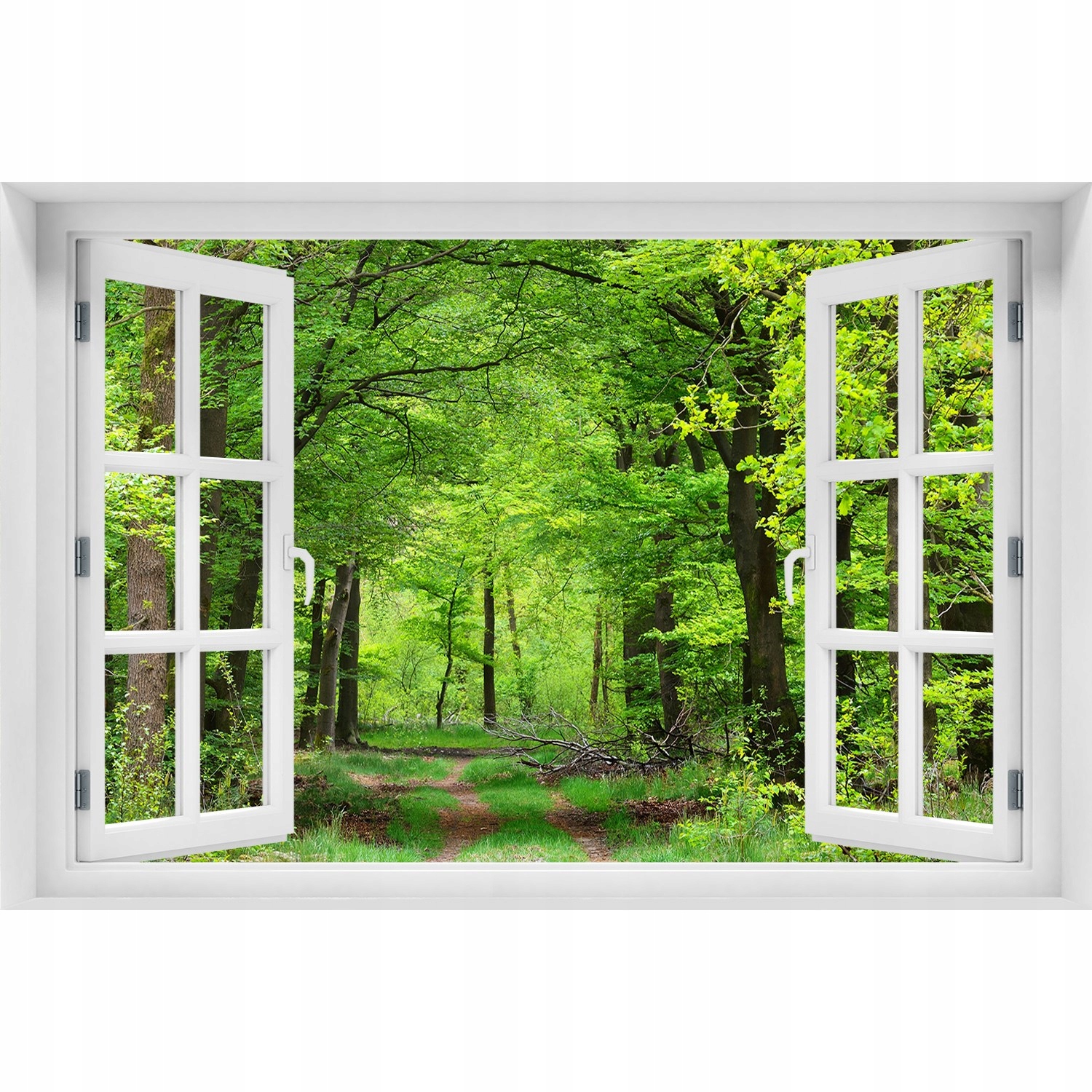 

3D Okno Naklejka na ścianę Wiosenny las 150x100
