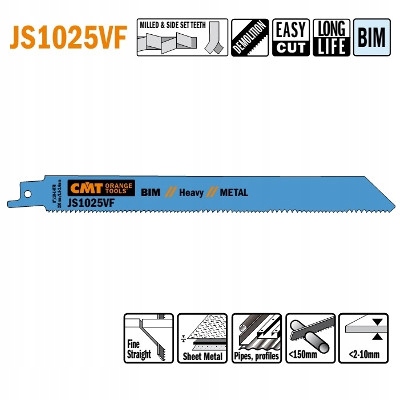 Cmt JS1025VF-5 Pila ocaska L 200 I 180 H 19 K 1,25 Ts 1,8-2,6