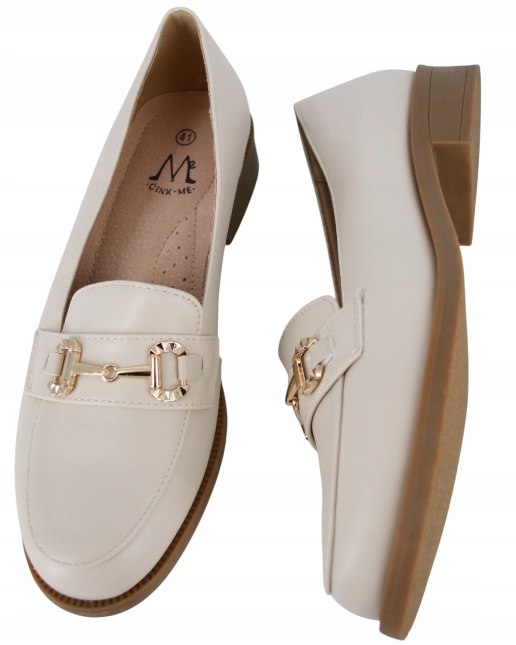 Dámské Mokasíny, Béžové Eko Kožené Boty, Dámské Polobotky, Velikost 43