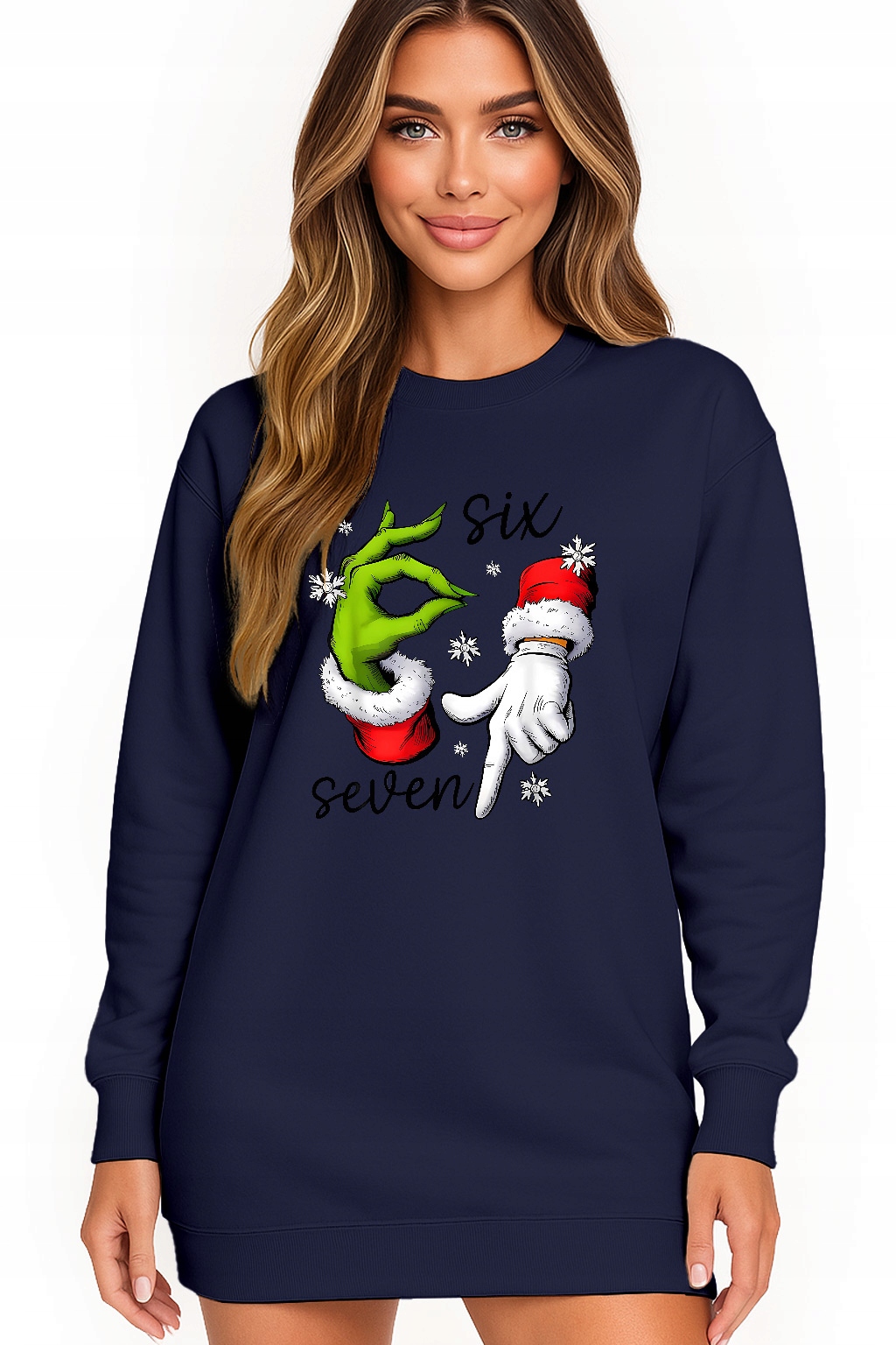 Mikina Vánoční Oversize Šaty Six Seven 67 Grinch Dárek M