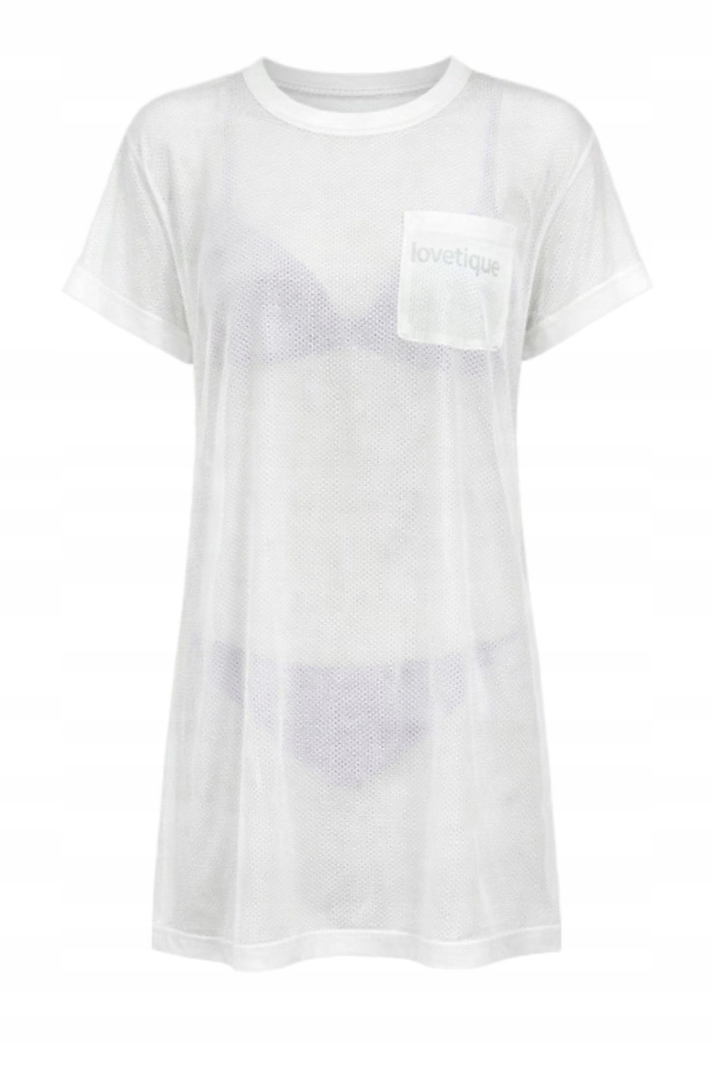 Karl Lagerfeld Bílá Síťovaná Plážová Tunika S Kapsou I3A