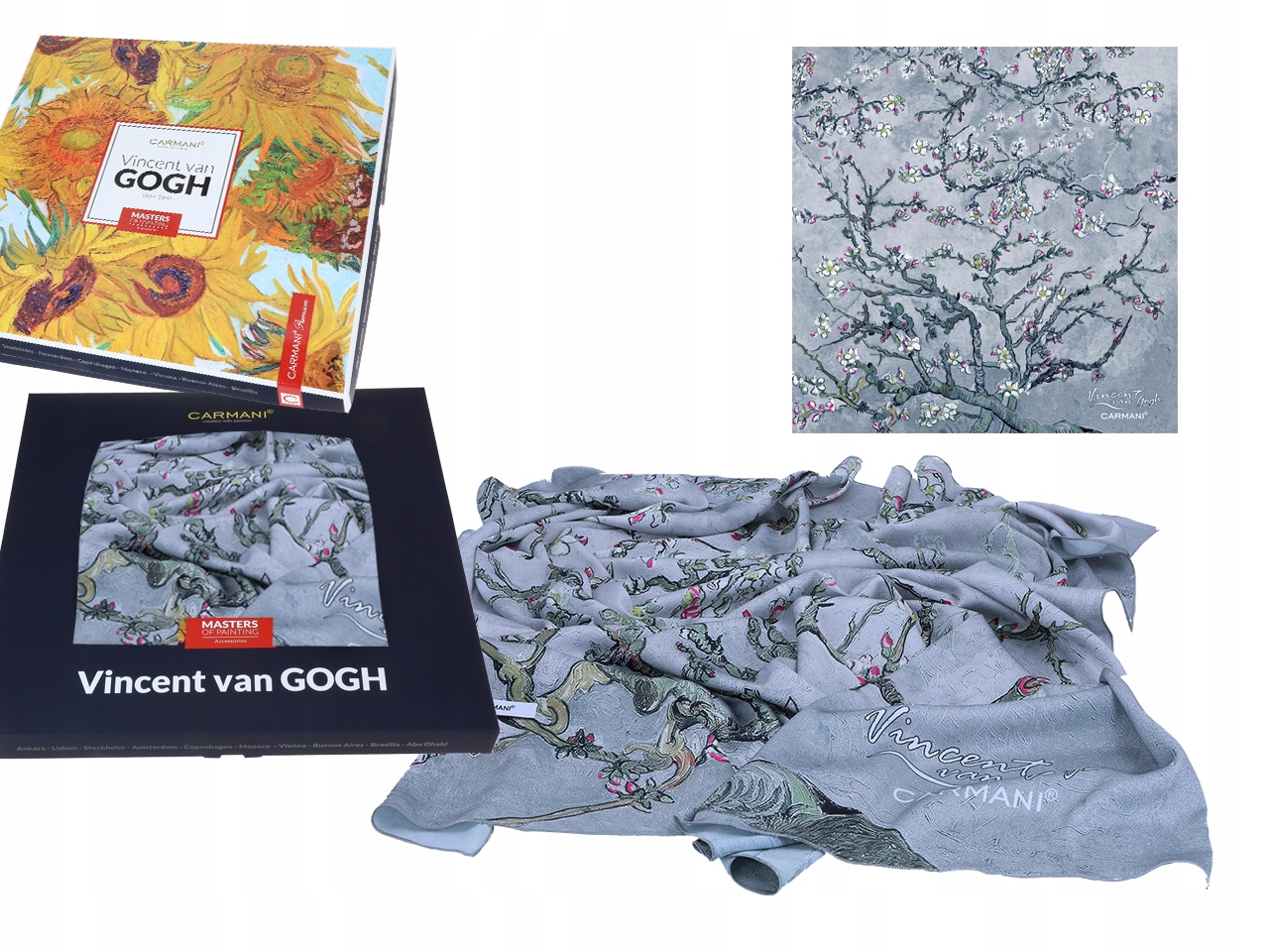 Dámský Šátek Van Gogh Kvetoucí Mandloň Hedvábný Šátek