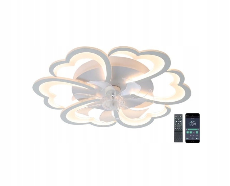 Led Stropná Lampa S Ventilátorom A Pilotom App Stmievateľná Luster
