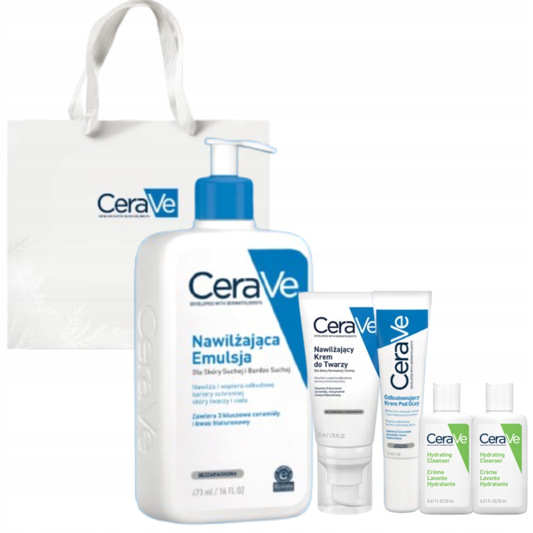 CeraVe Zestaw Prezentowy Emulsja 473ml, Krem Oczy 14g, Krem do Twarzy 52ml