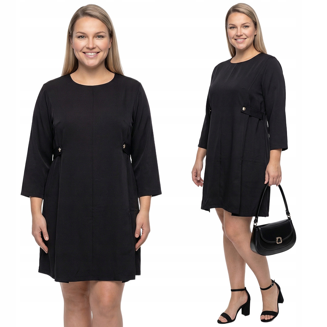 Černá šaty s páskem plus size velikost 48