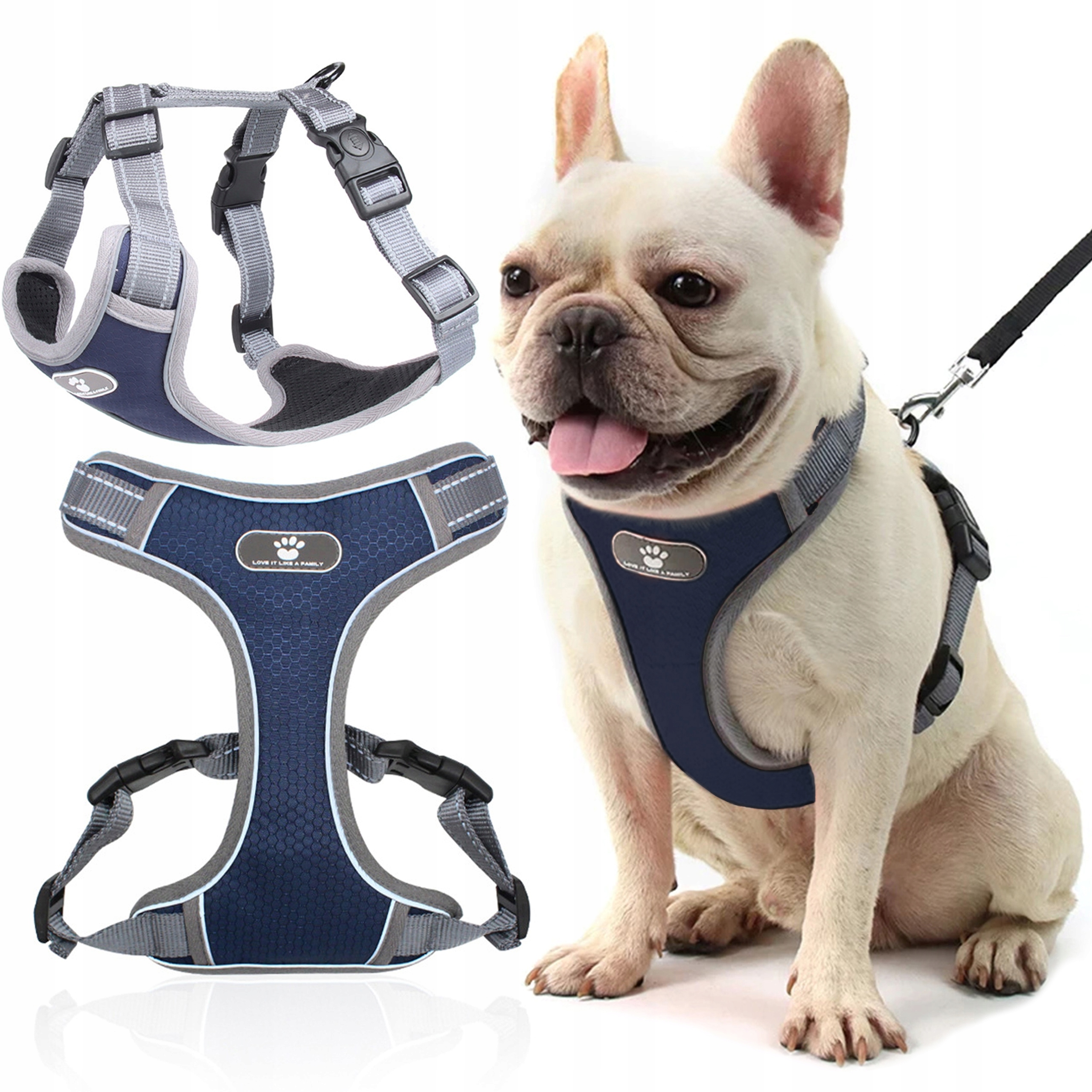 Levně Beztlakové Procházkové Popruhy Pro Malého Psa S Pevnými Odrazkami, Regulace vel. M