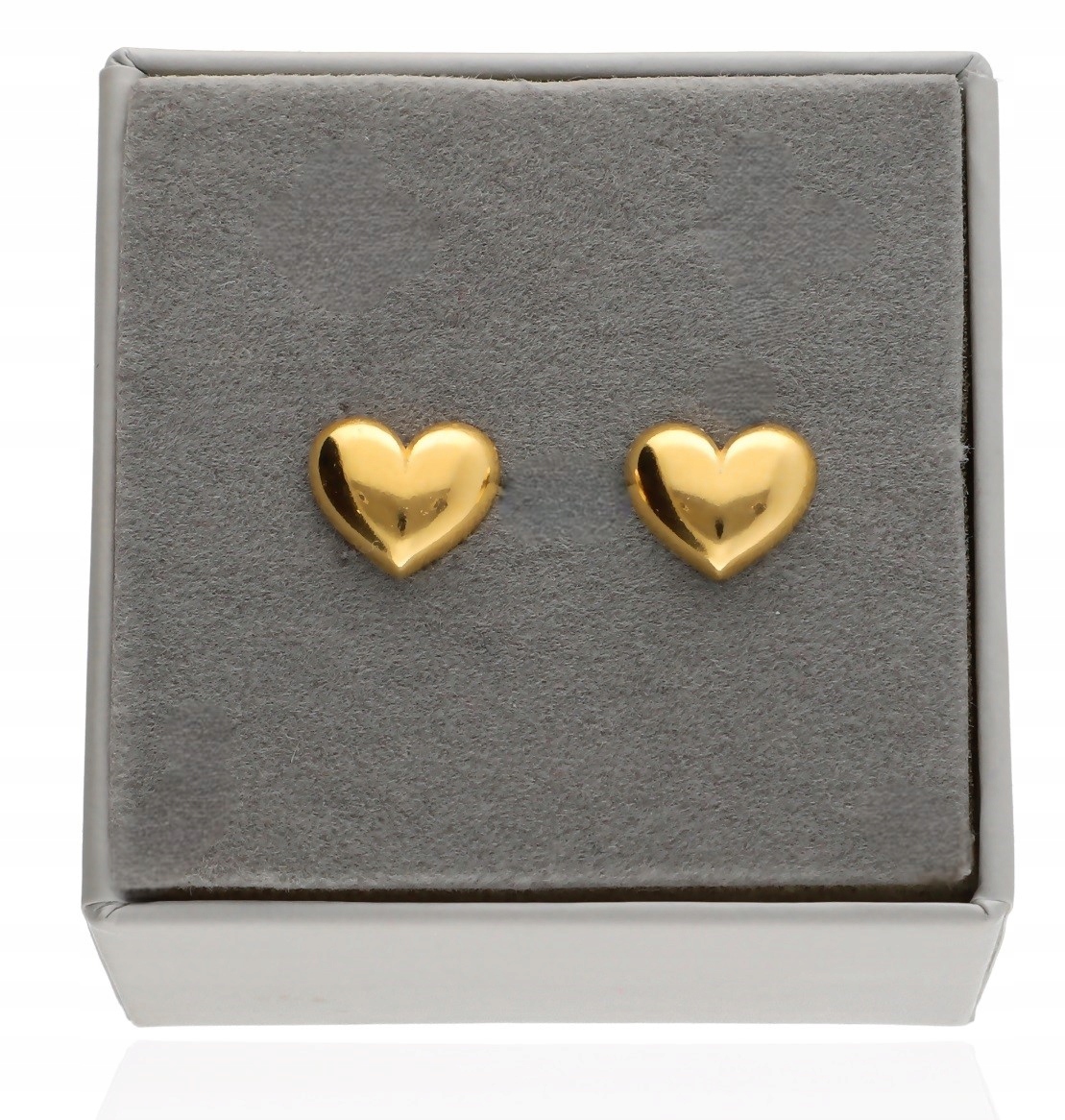Zlaté náušnice Šroubky srdce konvexní módní stříbro 925 pozlacené